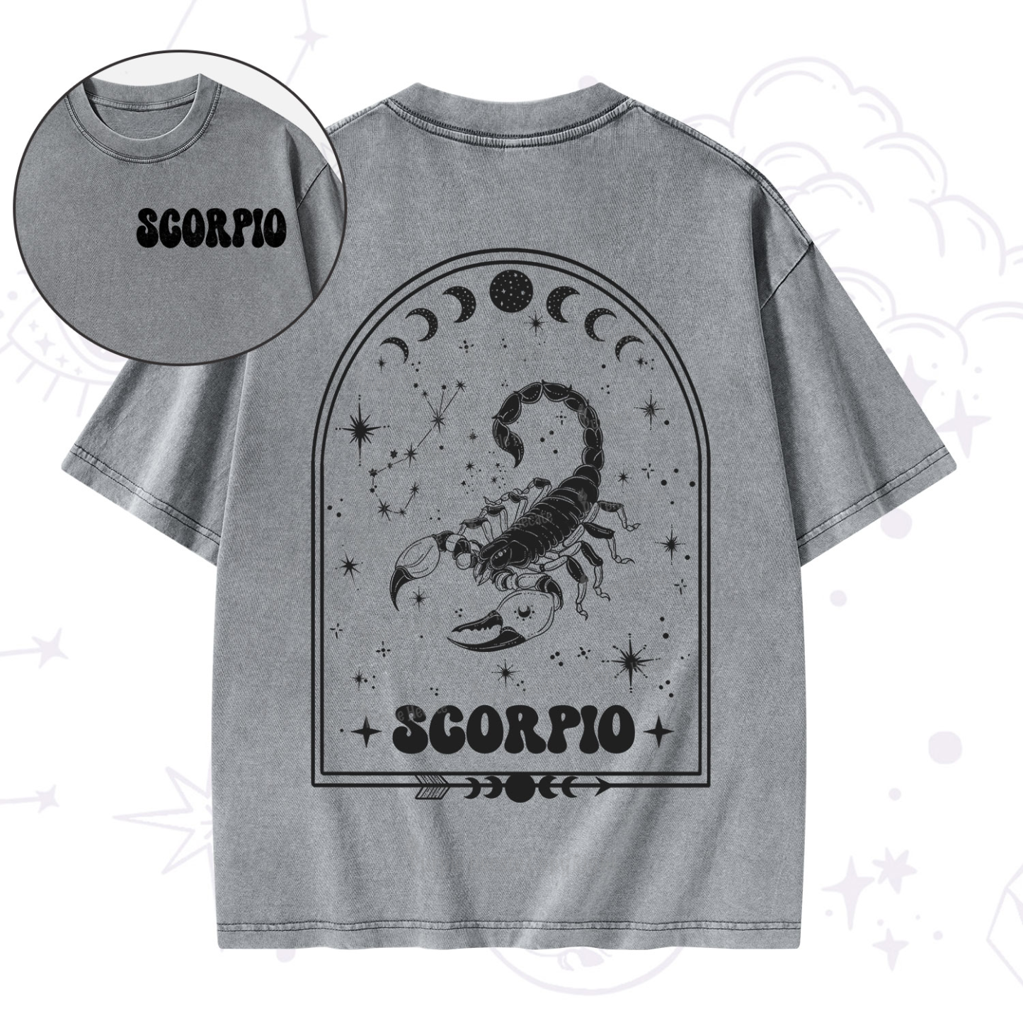 Purplehecate Zodiac Scorpio Under the Stars Washed T-Shirt