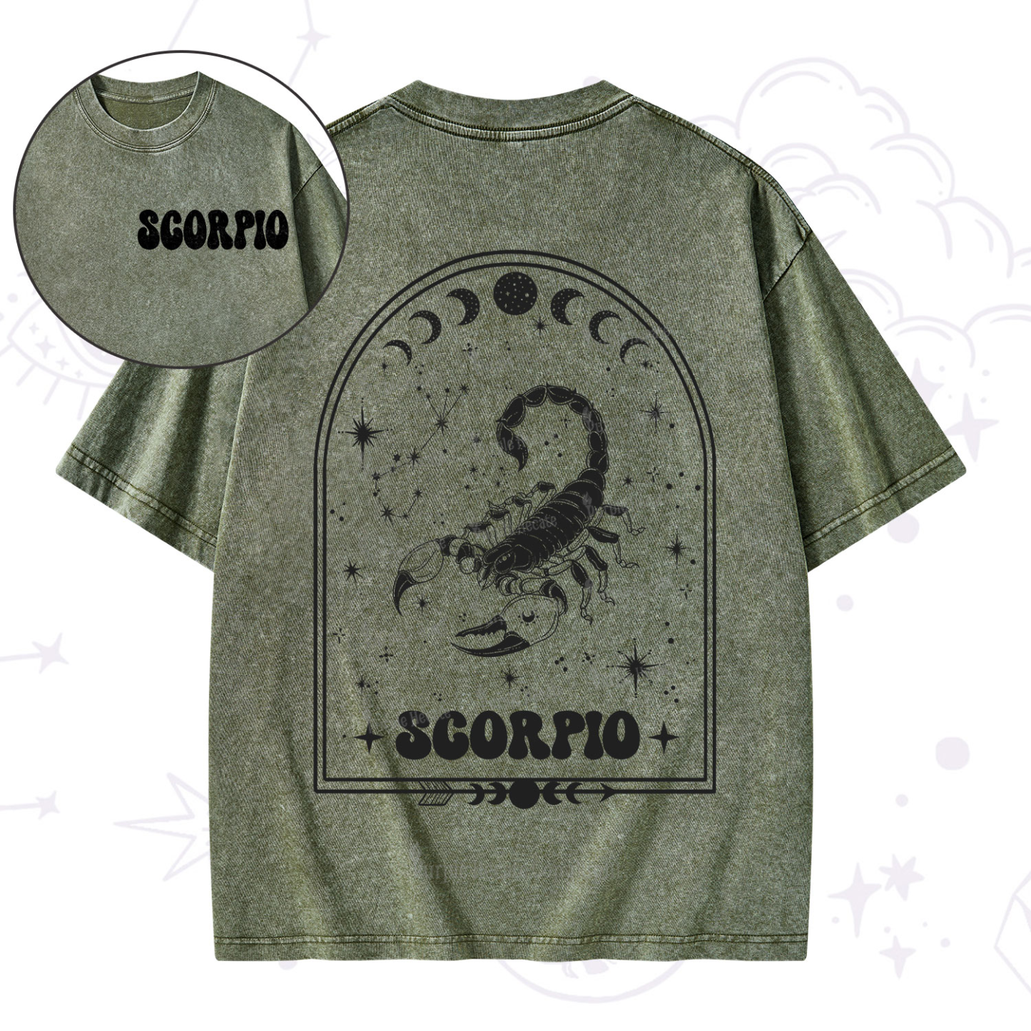 Purplehecate Zodiac Scorpio Under the Stars Washed T-Shirt