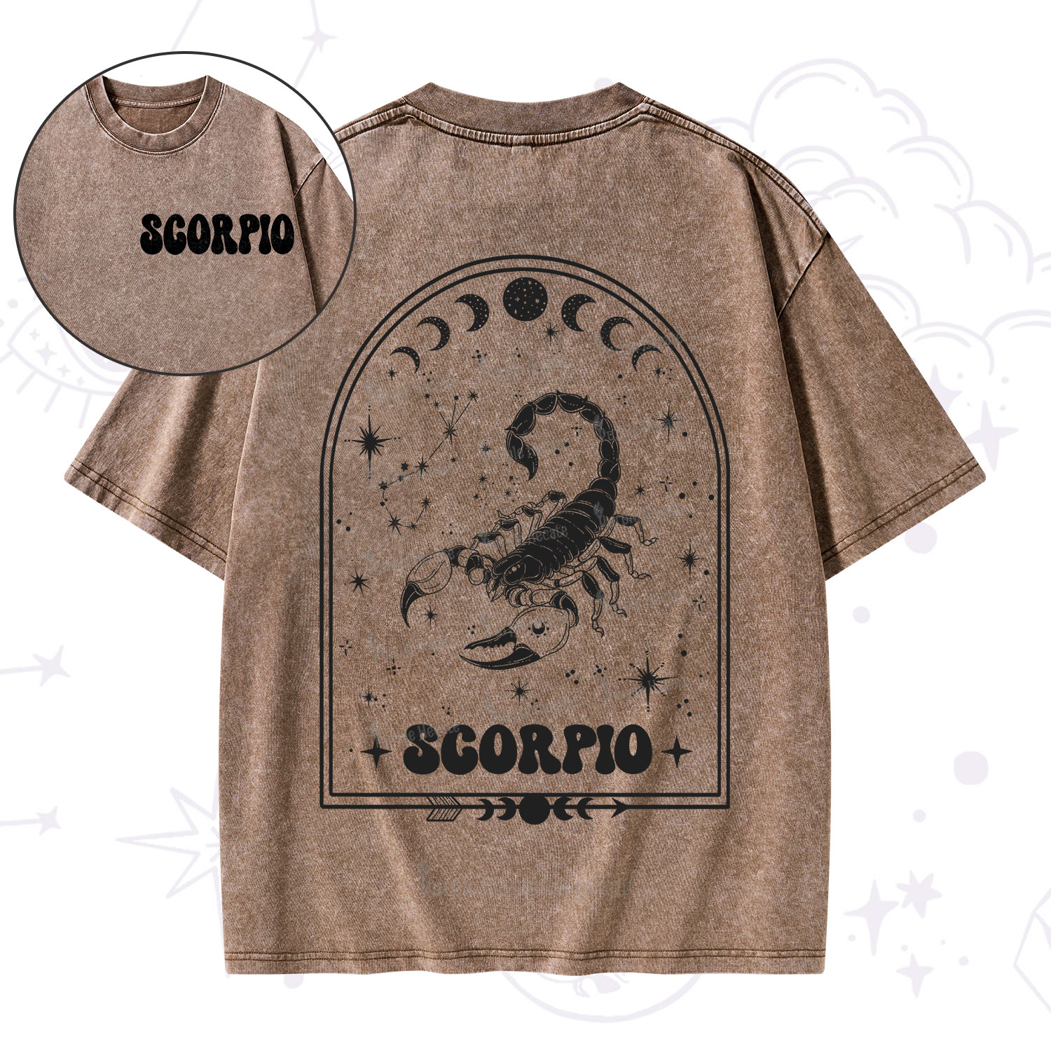 Purplehecate Zodiac Scorpio Under the Stars Washed T-Shirt