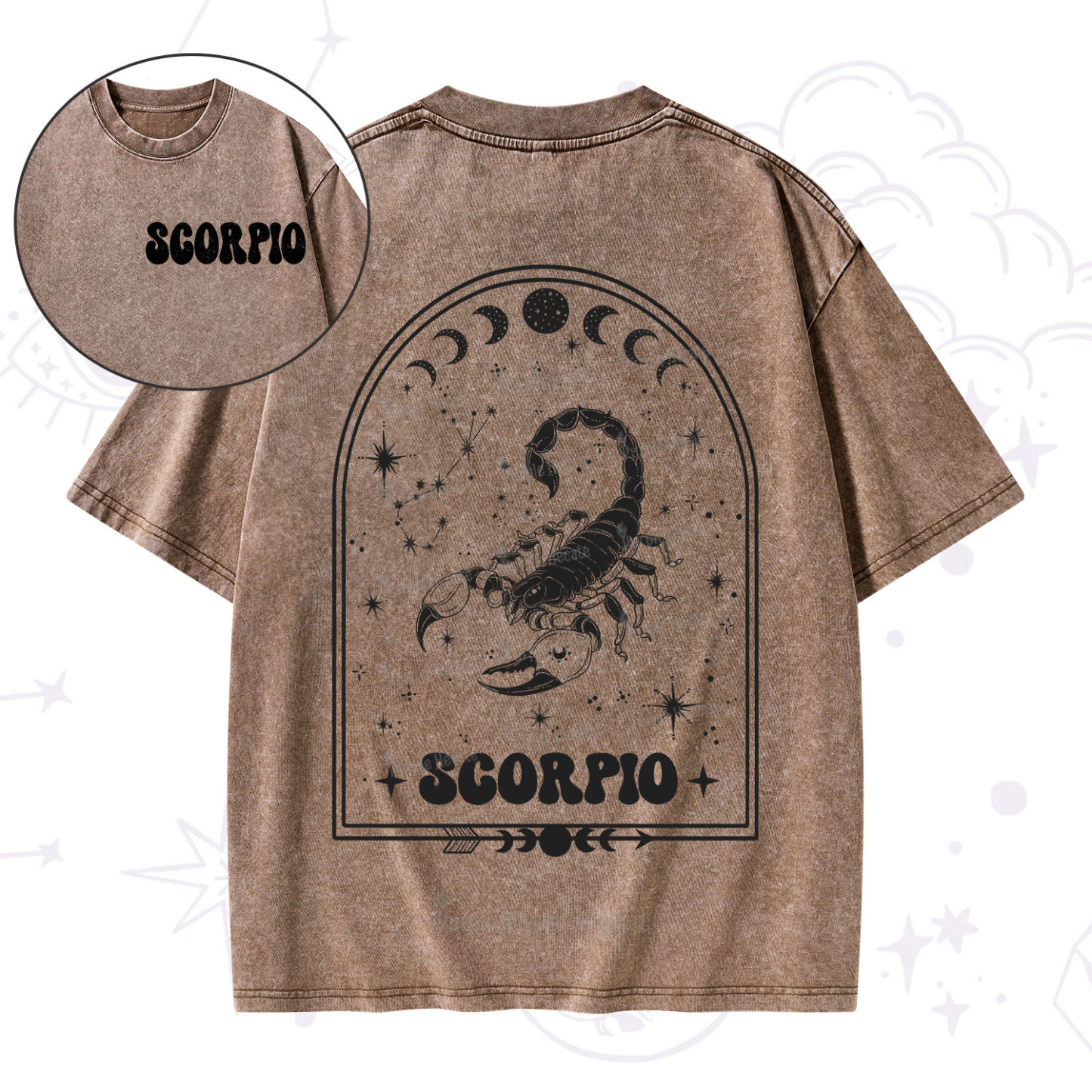 Purplehecate Zodiac Scorpio Under the Stars Washed T-Shirt