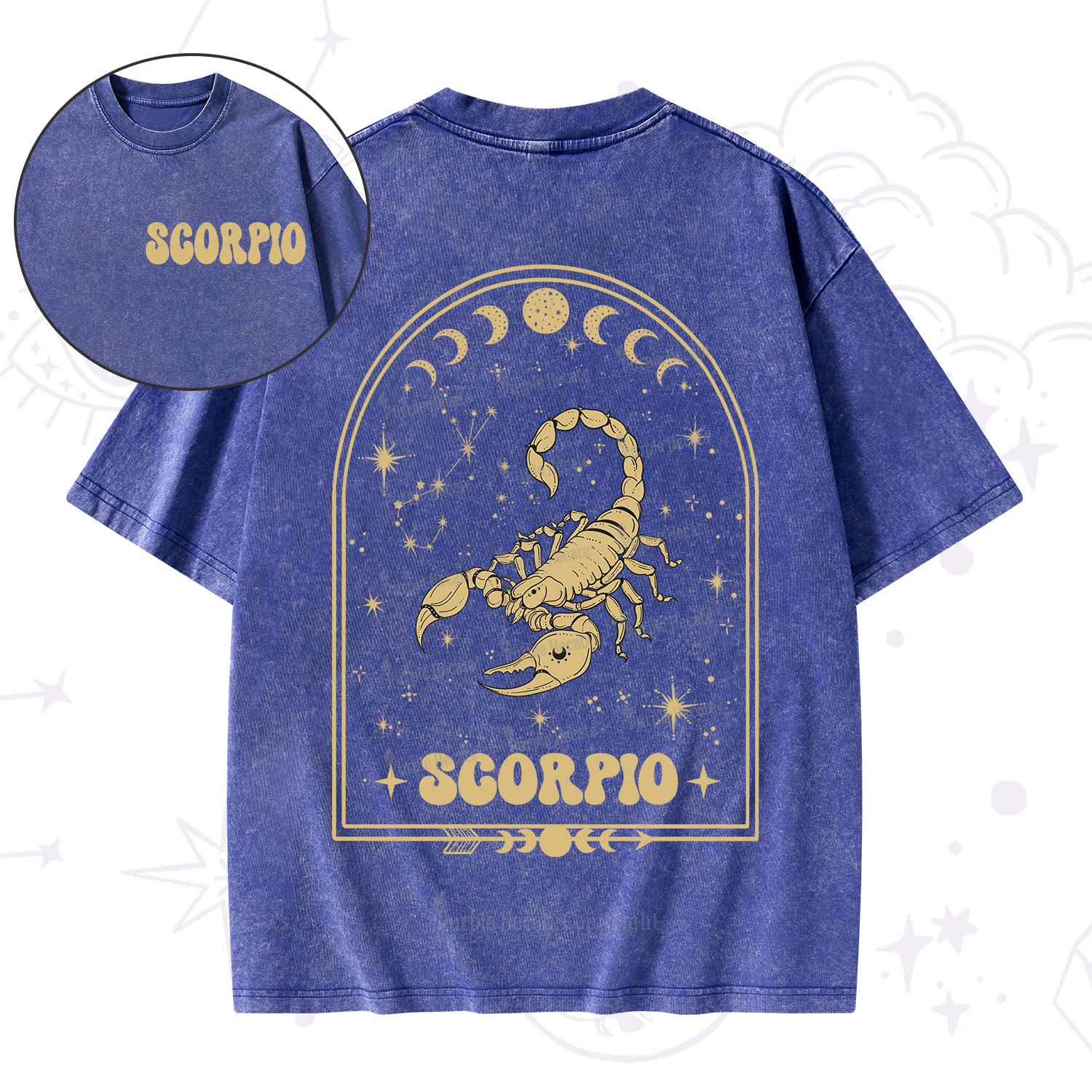 Purplehecate Zodiac Scorpio Under the Stars Washed T-Shirt
