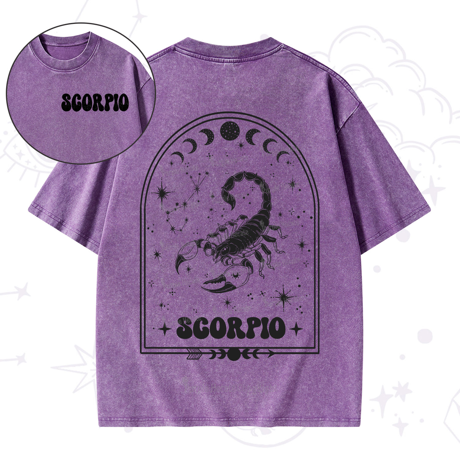 Purplehecate Zodiac Scorpio Under the Stars Washed T-Shirt