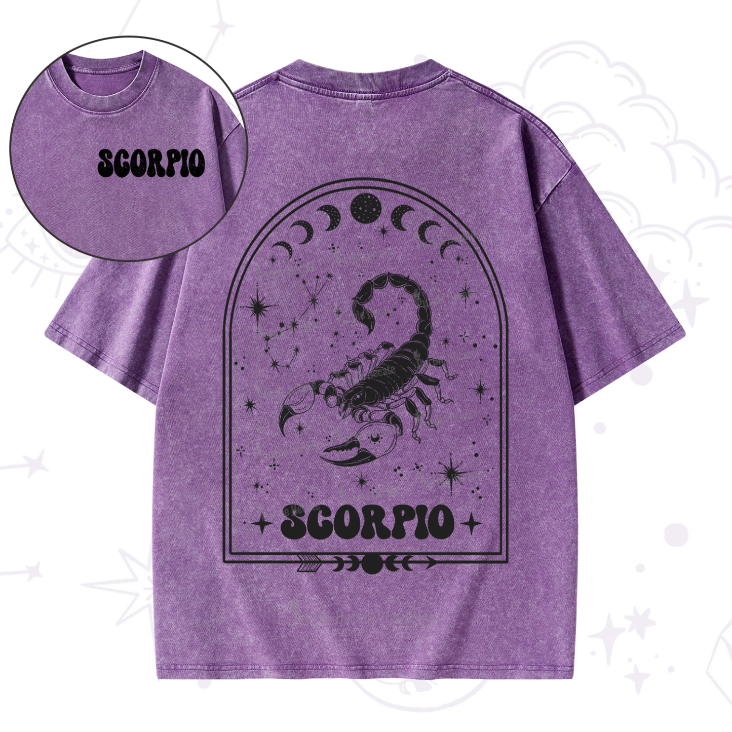 Purplehecate Zodiac Scorpio Under the Stars Washed T-Shirt