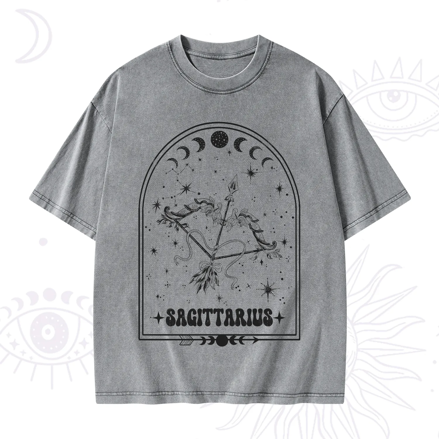 Purplehecate Zodiac Sagittarius Under the Stars Washed T-Shirt