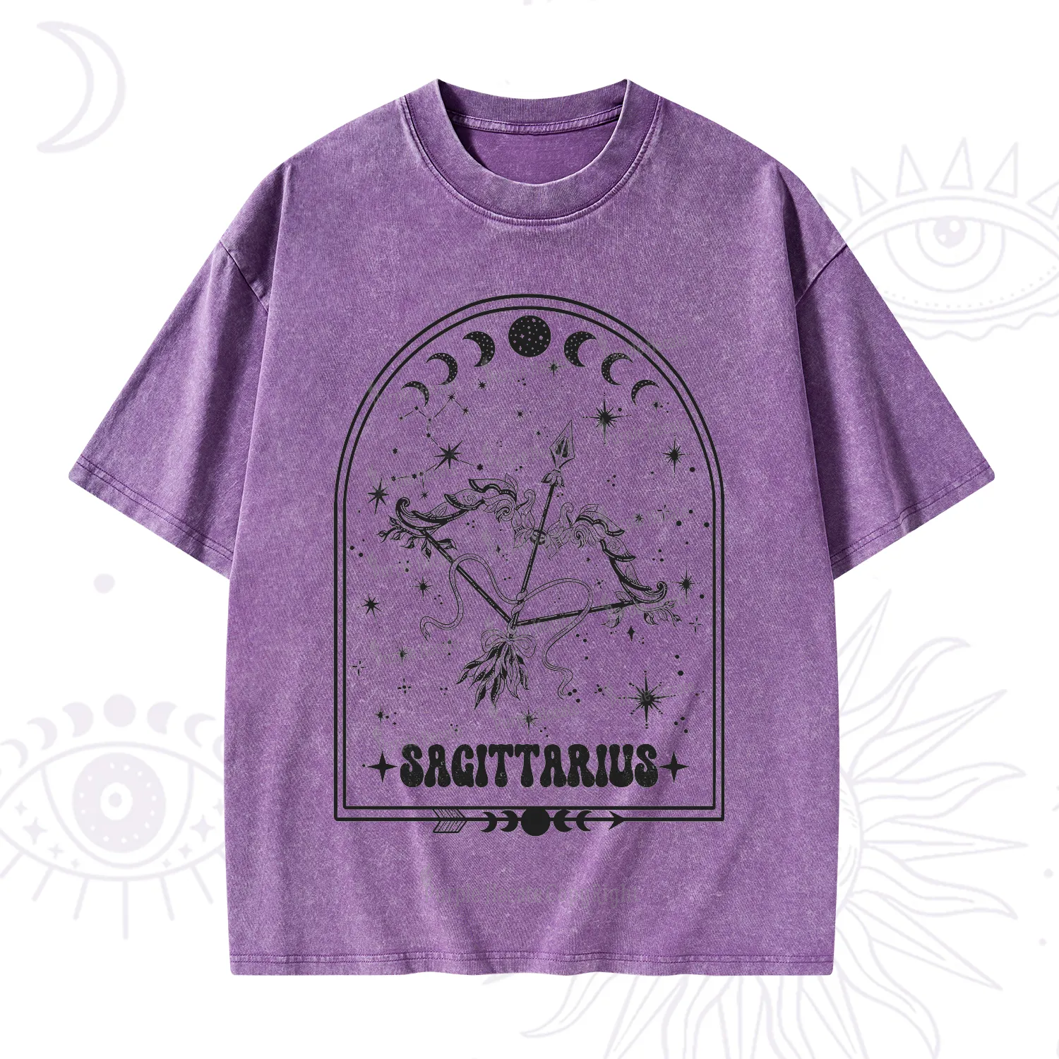 Purplehecate Zodiac Sagittarius Under the Stars Washed T-Shirt