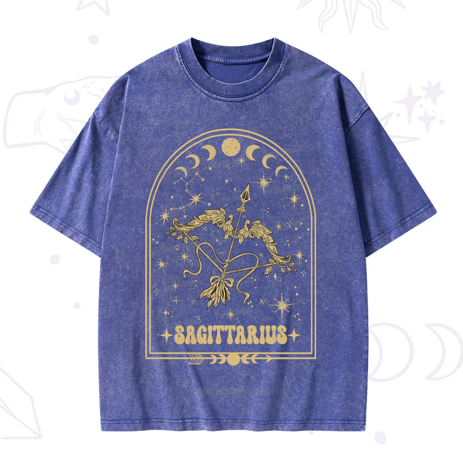 Purplehecate Zodiac Sagittarius Under the Stars Washed T-Shirt