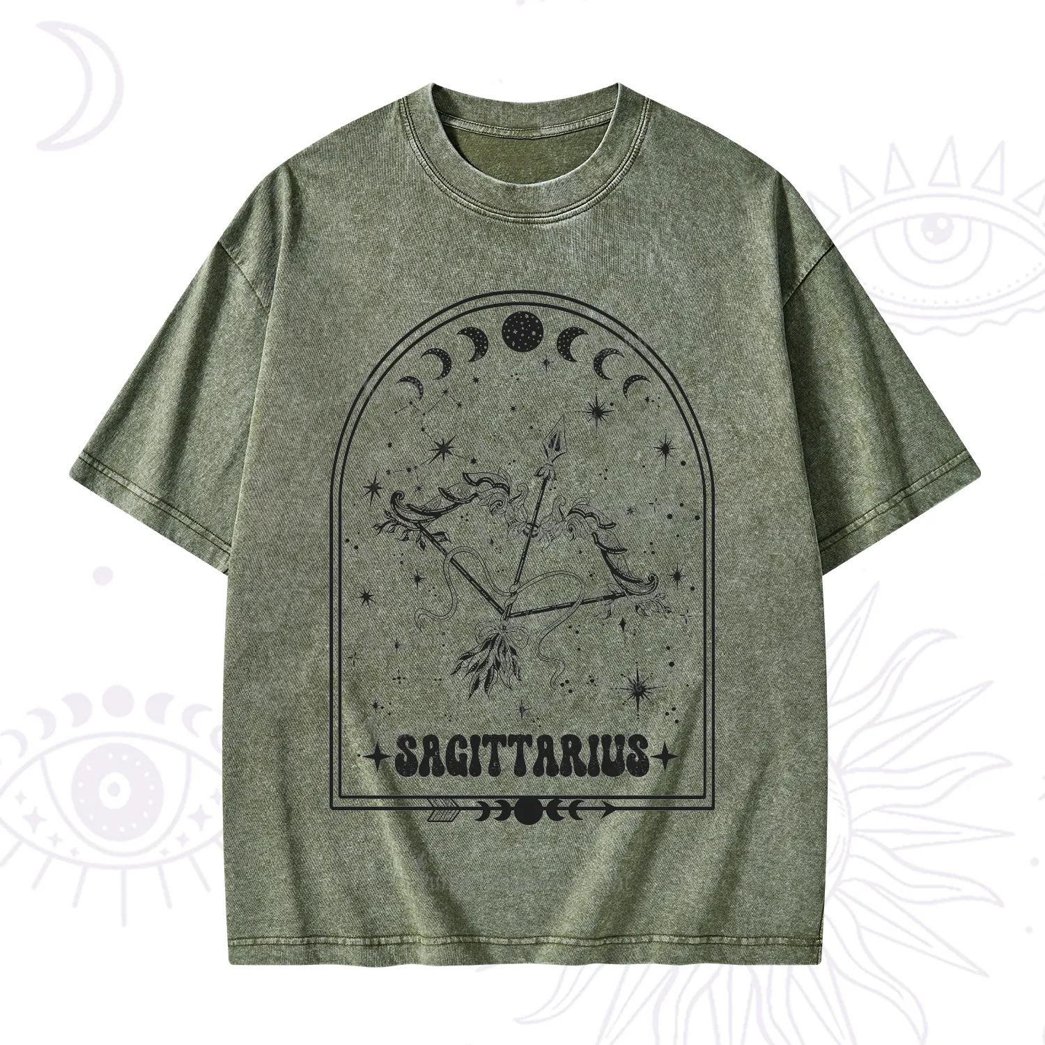 Purplehecate Zodiac Sagittarius Under the Stars Washed T-Shirt