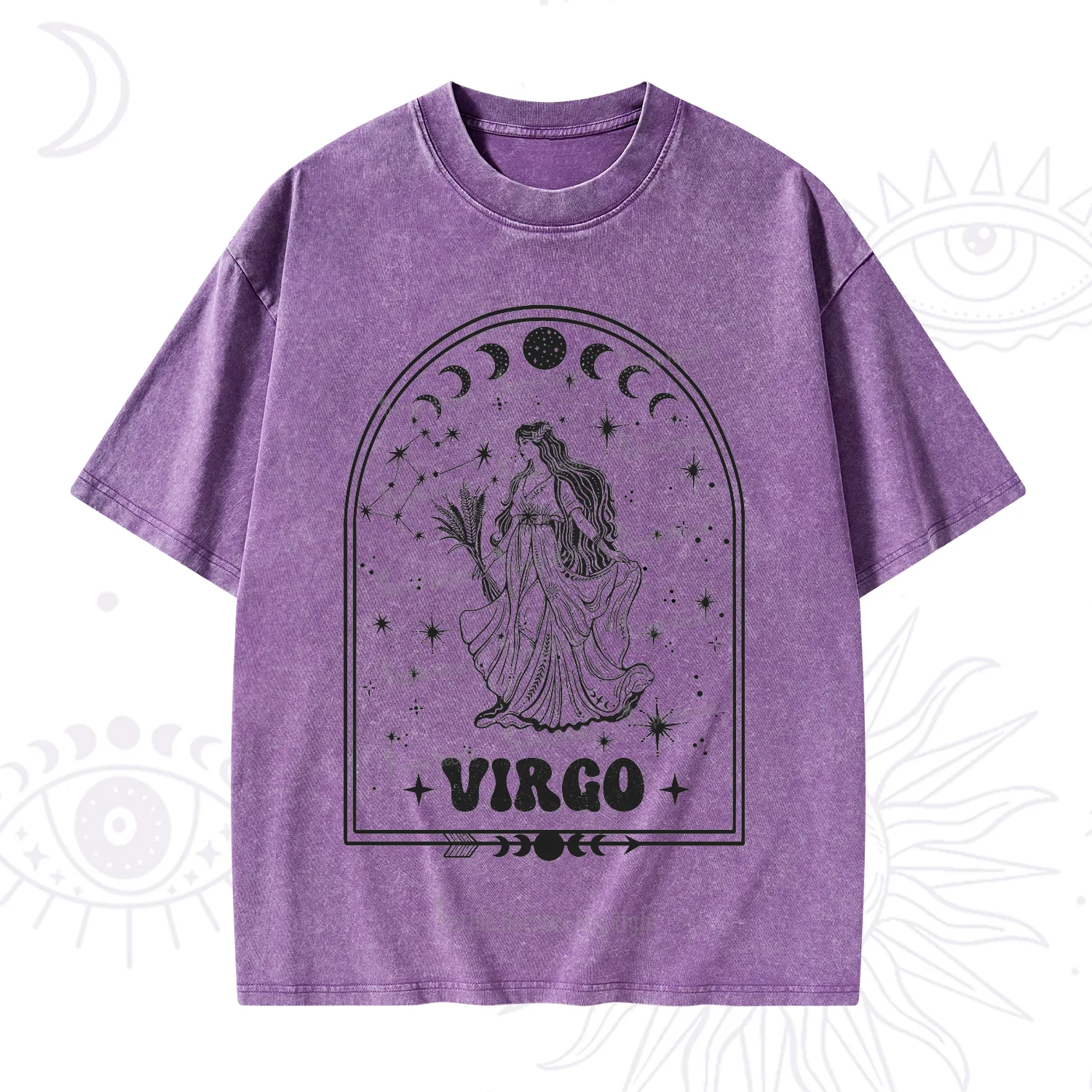 Purplehecate Zodiac Virgo Under the Stars Washed T-Shirt