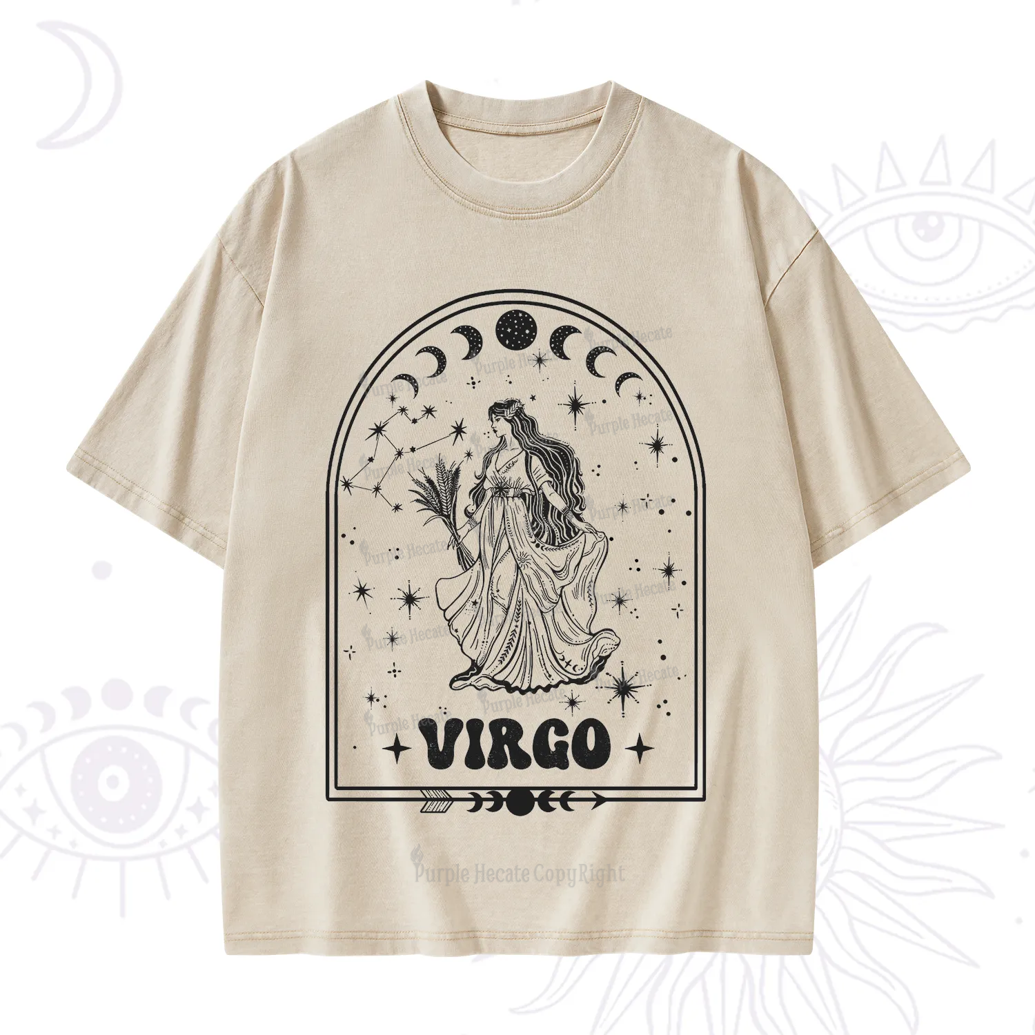 Purplehecate Zodiac Virgo Under the Stars Washed T-Shirt