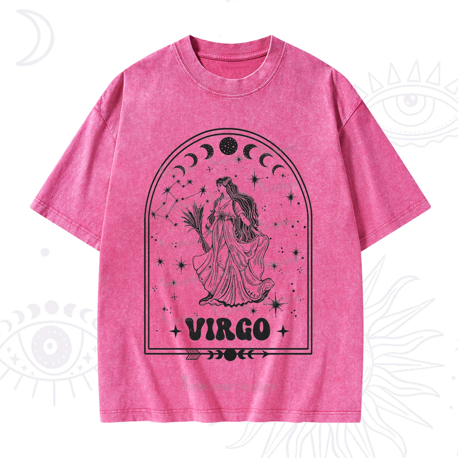 Purplehecate Zodiac Virgo Under the Stars Washed T-Shirt