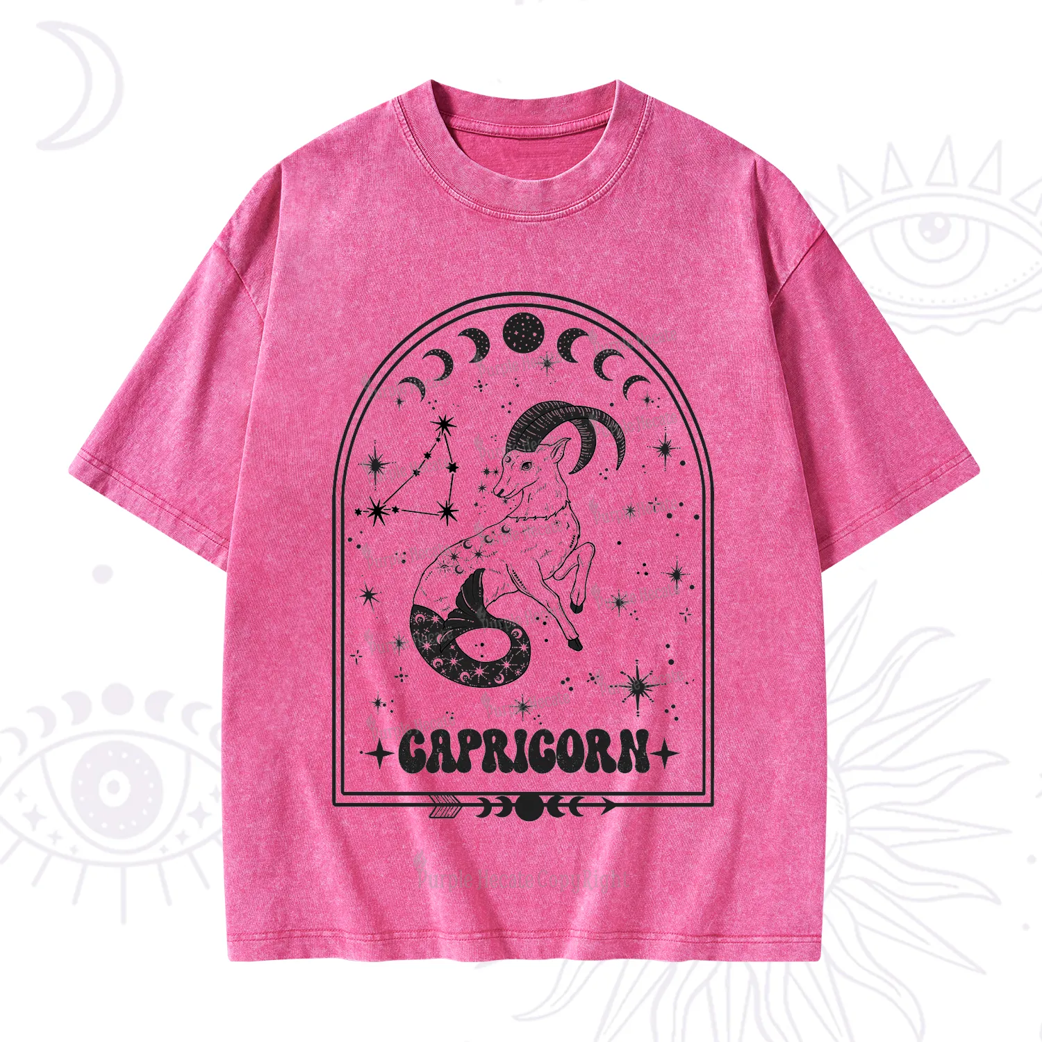 Purplehecate Zodiac Capricorn Under the Stars Washed T-Shirt
