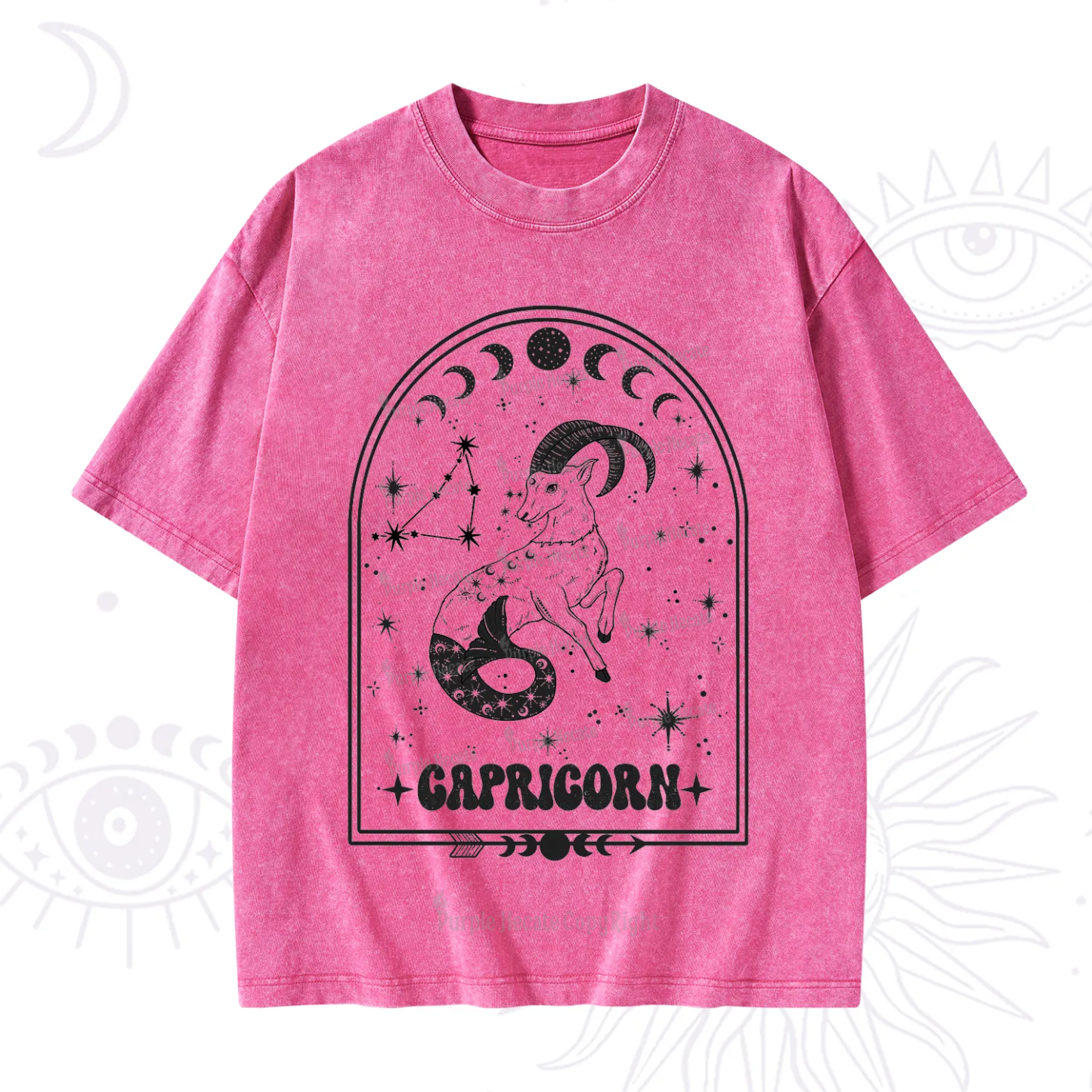 Purplehecate Zodiac Capricorn Under the Stars Washed T-Shirt