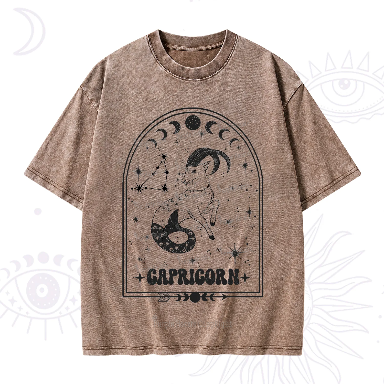Purplehecate Zodiac Capricorn Under the Stars Washed T-Shirt