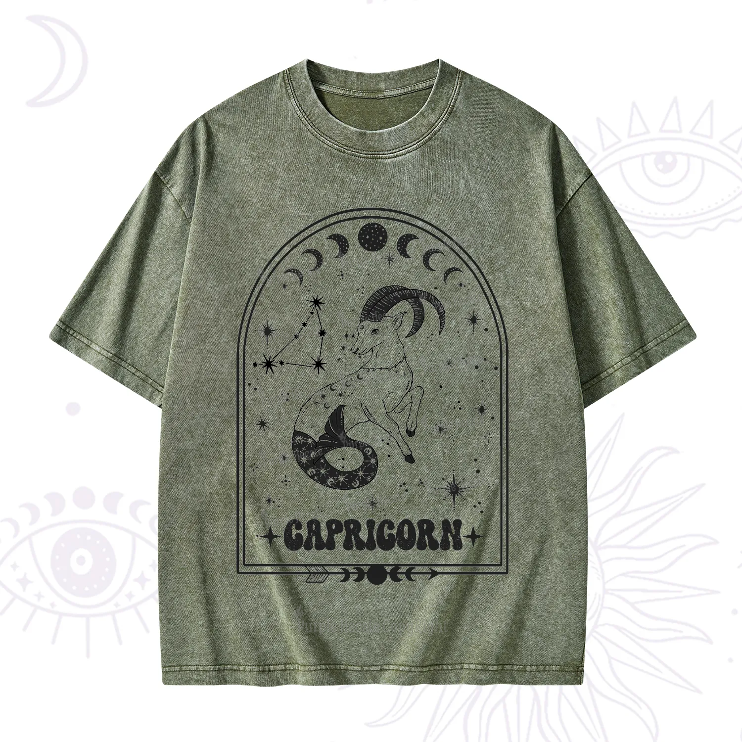 Purplehecate Zodiac Capricorn Under the Stars Washed T-Shirt