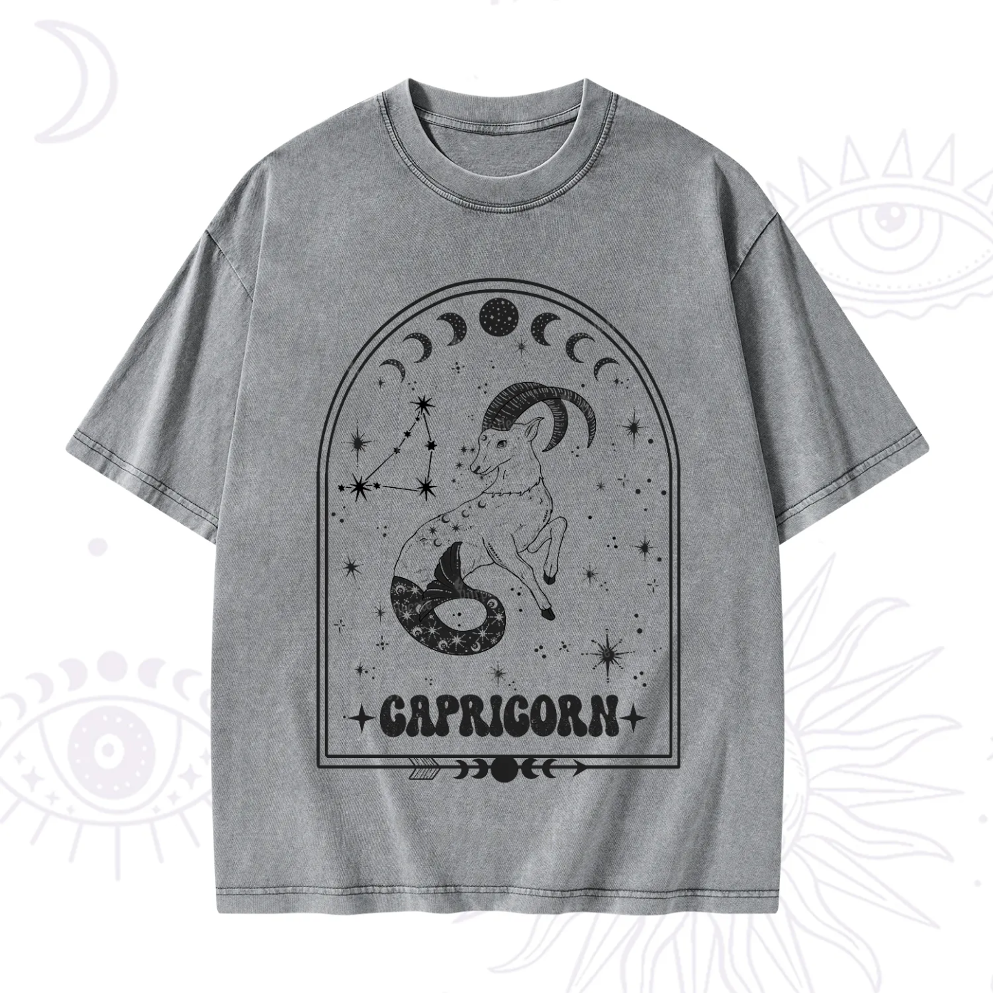 Purplehecate Zodiac Capricorn Under the Stars Washed T-Shirt