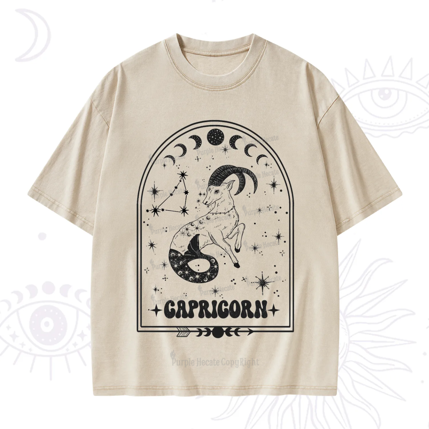 Purplehecate Zodiac Capricorn Under the Stars Washed T-Shirt