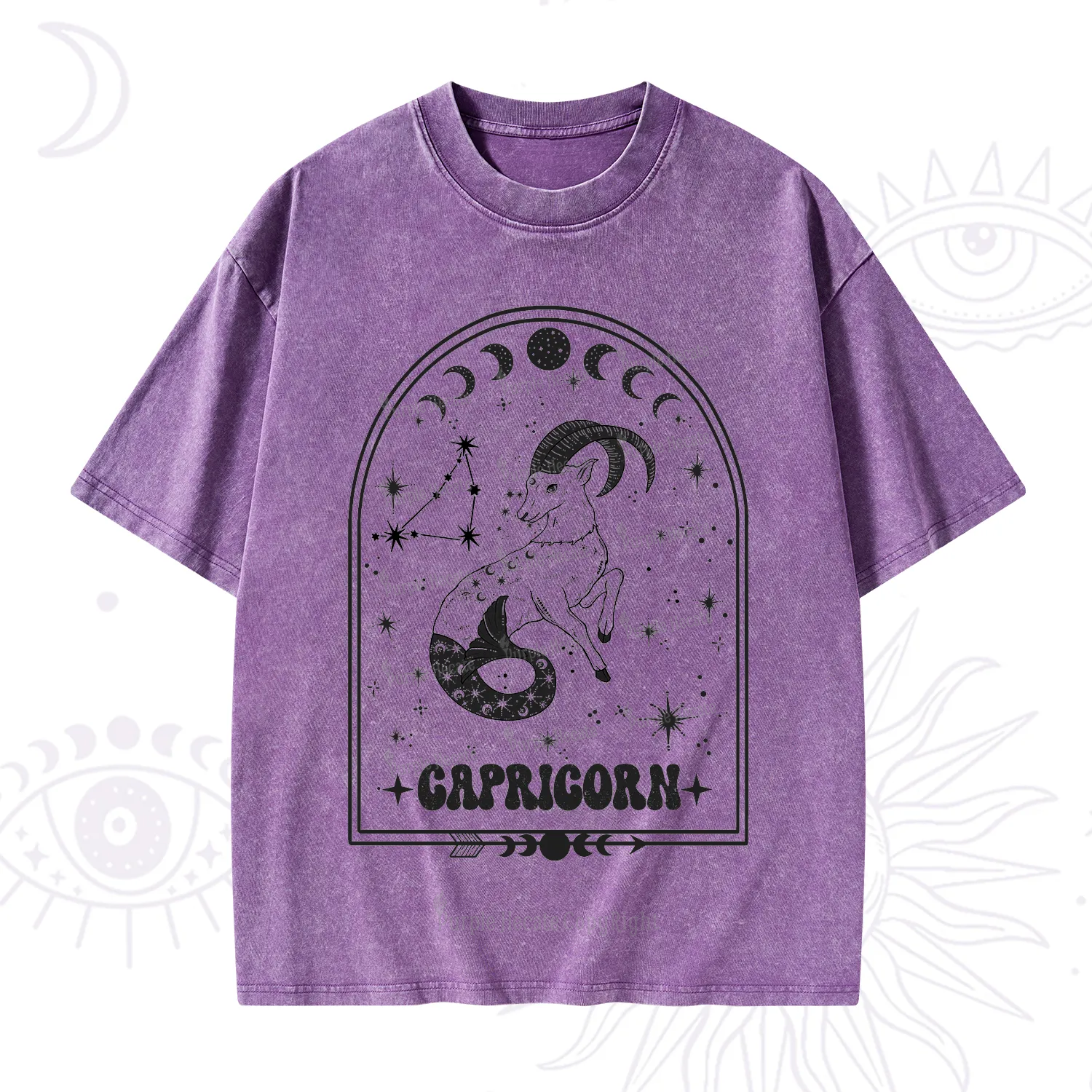 Purplehecate Zodiac Capricorn Under the Stars Washed T-Shirt