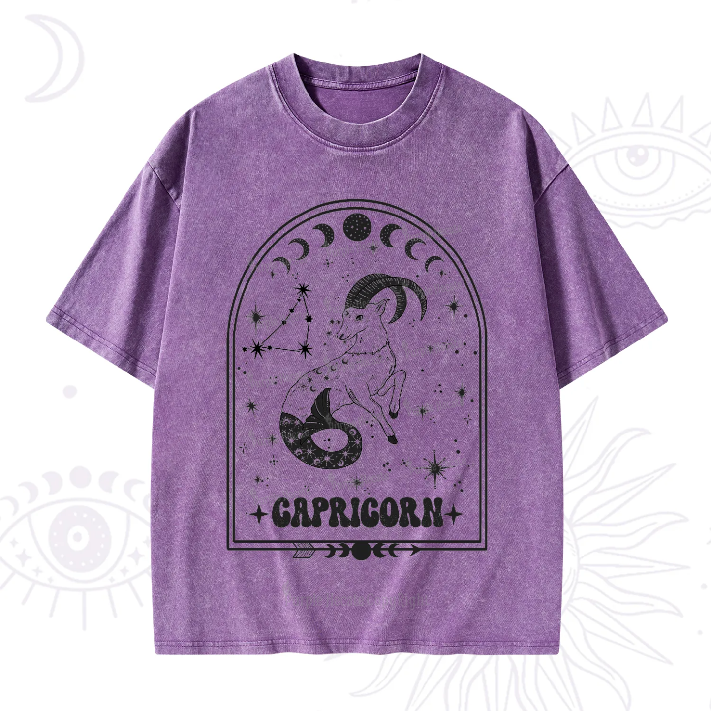 Purplehecate Zodiac Capricorn Under the Stars Washed T-Shirt