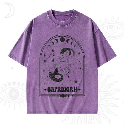 Purplehecate Zodiac Capricorn Under the Stars Washed T-Shirt