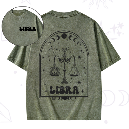 Purplehecate Zodiac Libra Under the Stars Washed T-Shirt