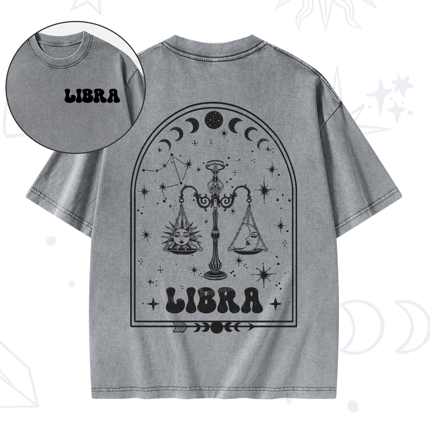 Purplehecate Zodiac Libra Under the Stars Washed T-Shirt