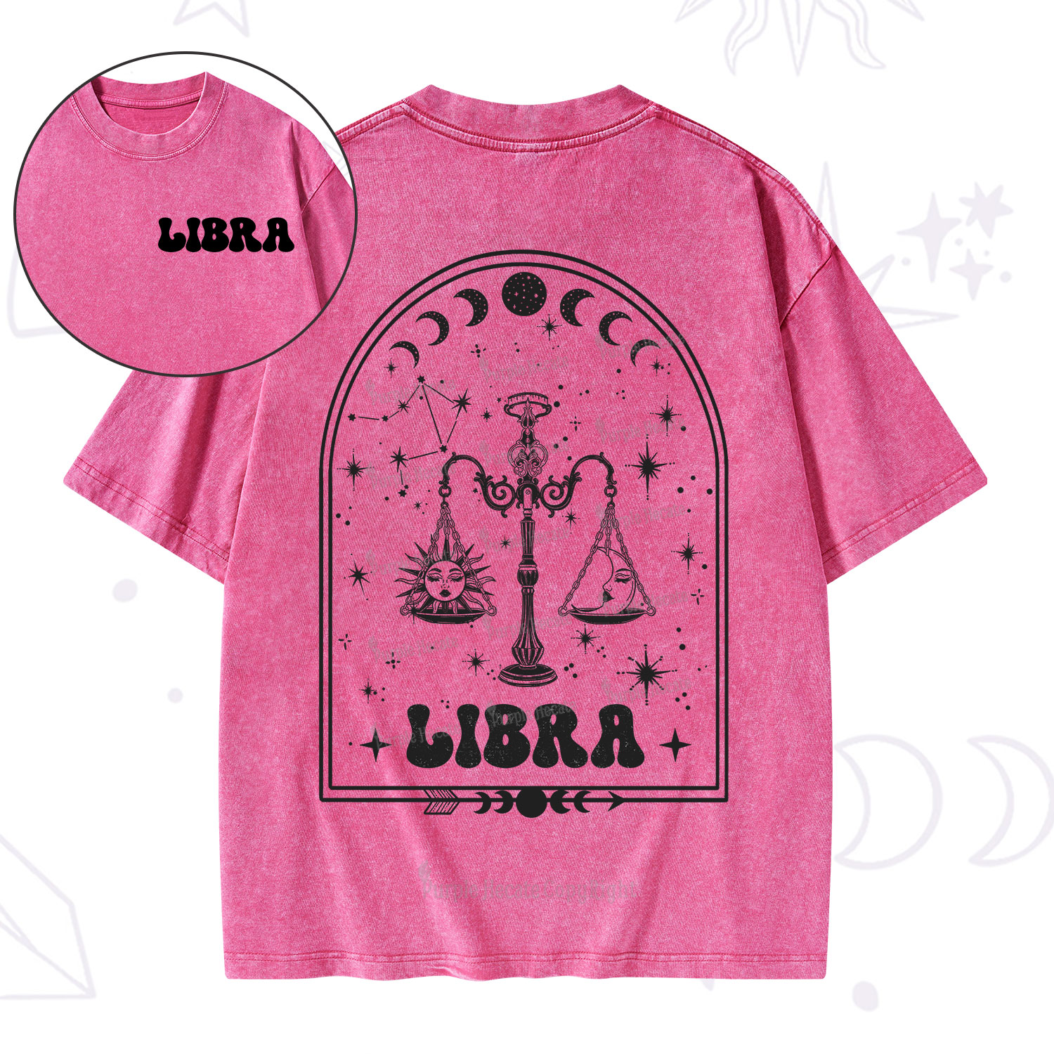 Purplehecate Zodiac Libra Under the Stars Washed T-Shirt