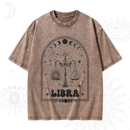 Purplehecate Zodiac Libra Under the Stars Washed T-Shirt