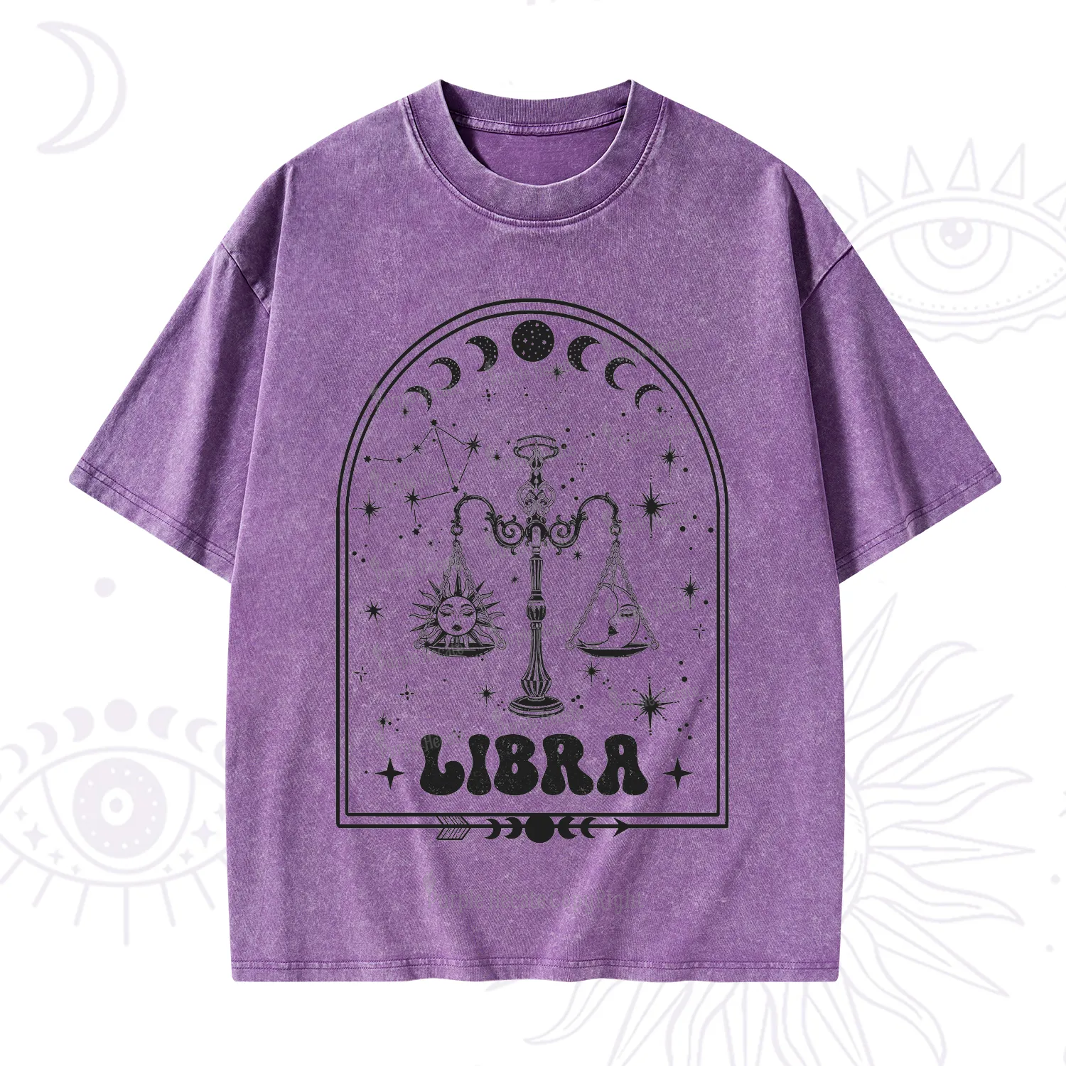 Purplehecate Zodiac Libra Under the Stars Washed T-Shirt