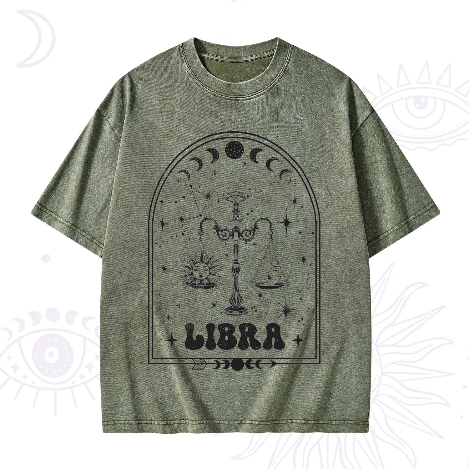 Purplehecate Zodiac Libra Under the Stars Washed T-Shirt