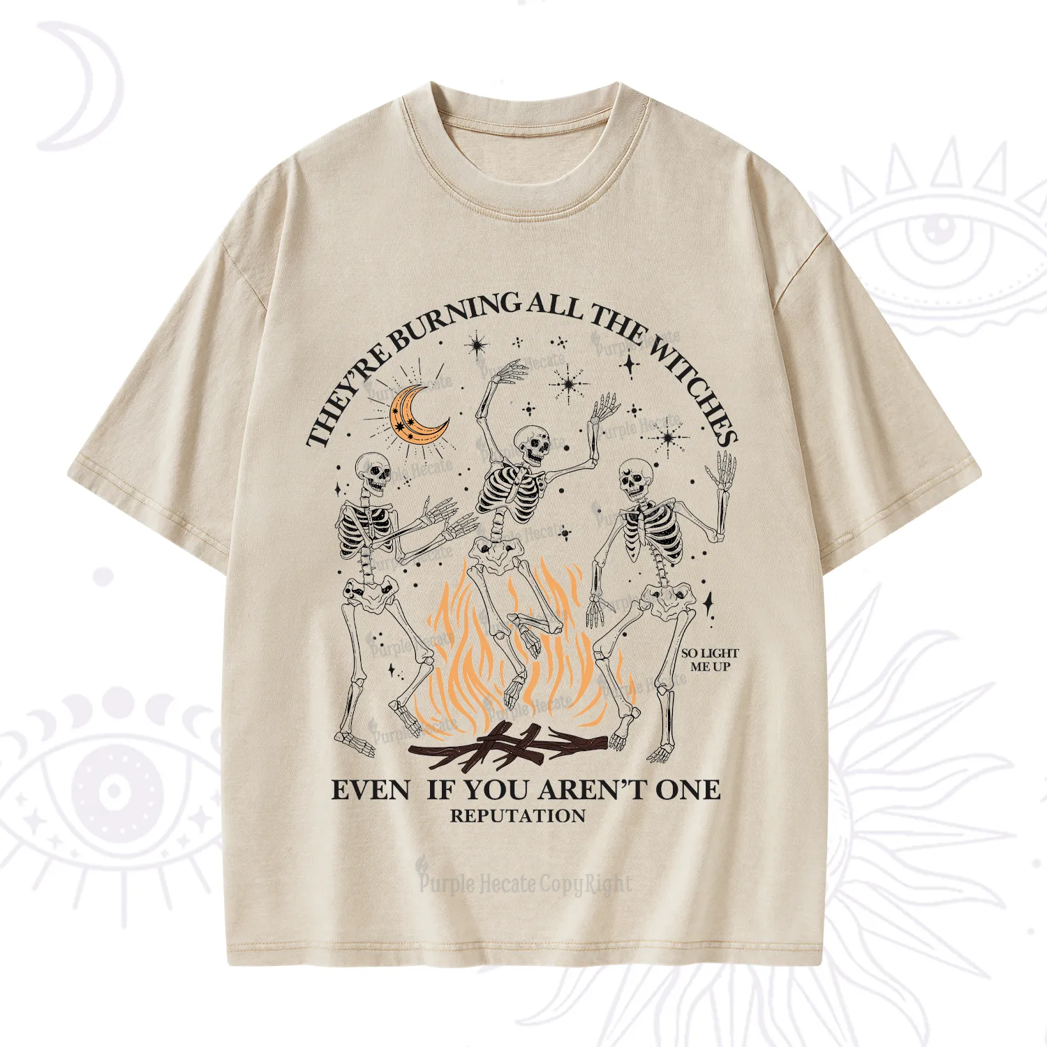 Purplehecate They're Burning All The Witches Even If You Aren't One Washed T-Shirt