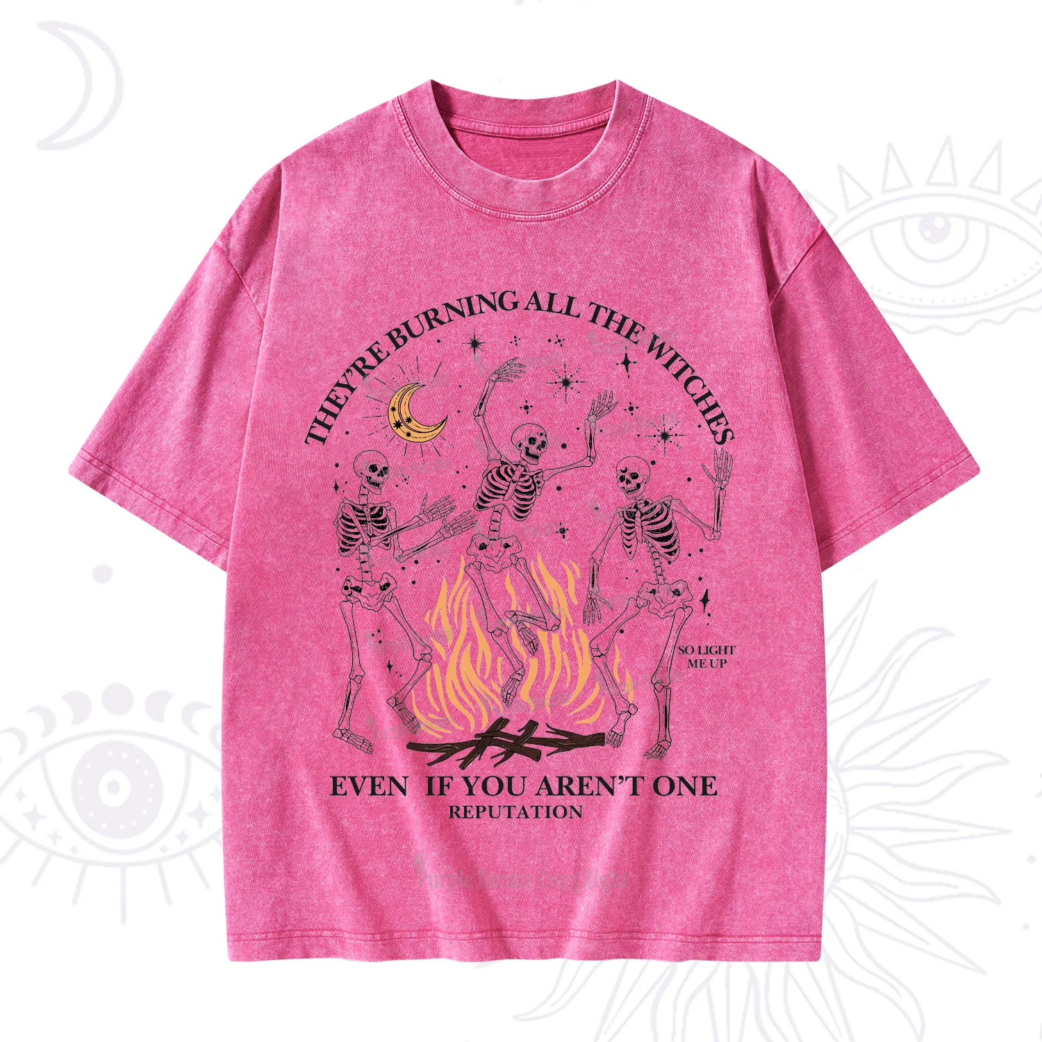 Purplehecate They're Burning All The Witches Even If You Aren't One Washed T-Shirt