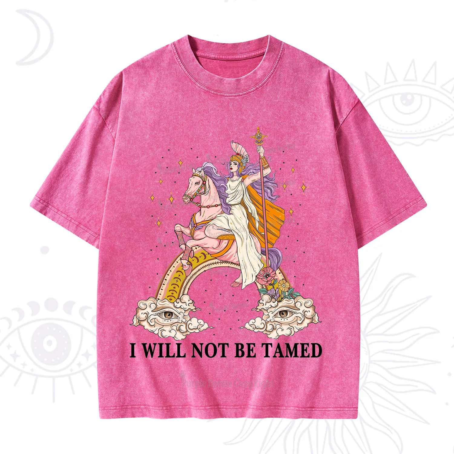 Purplehecate I Will Not Be Tamed Washed T-Shirt