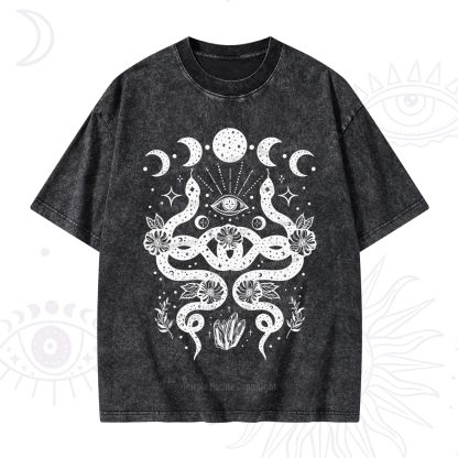 Purplehecate Lunar Serpent Alchemy Washed T-Shirt
