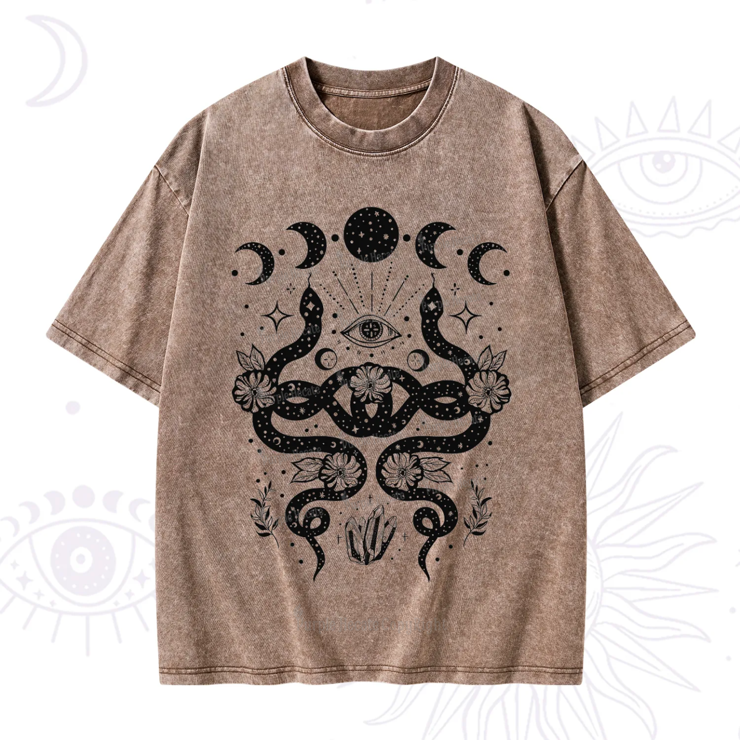 Purplehecate Lunar Serpent Alchemy Washed T-Shirt