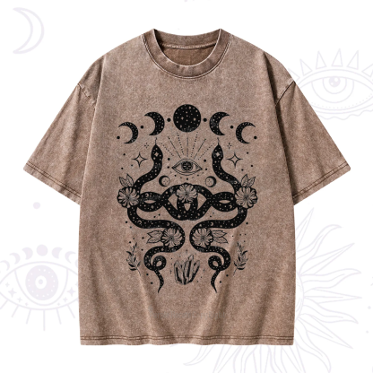 Purplehecate Lunar Serpent Alchemy Washed T-Shirt
