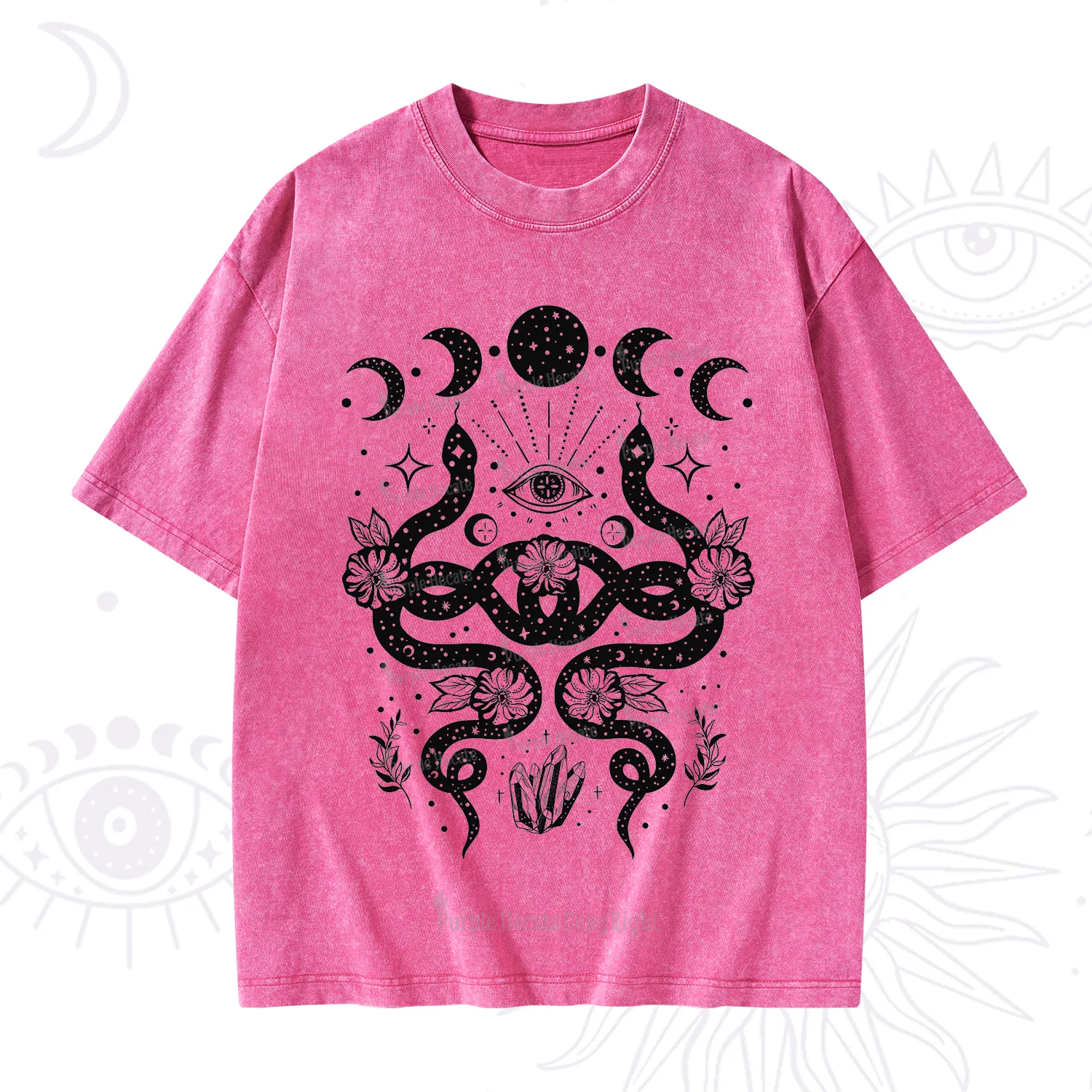 Purplehecate Lunar Serpent Alchemy Washed T-Shirt