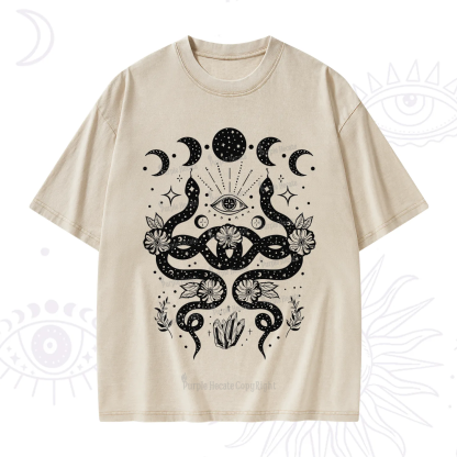Purplehecate Lunar Serpent Alchemy Washed T-Shirt