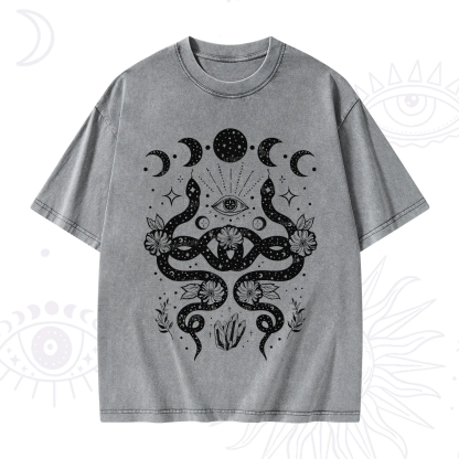 Purplehecate Lunar Serpent Alchemy Washed T-Shirt