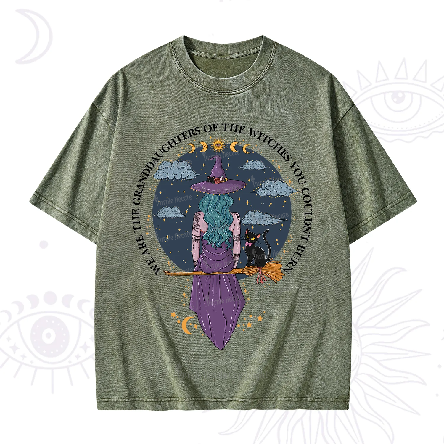 Purplehecate We Are the Granddaughters of the Witches You Could Not Burn Washed T-Shirt