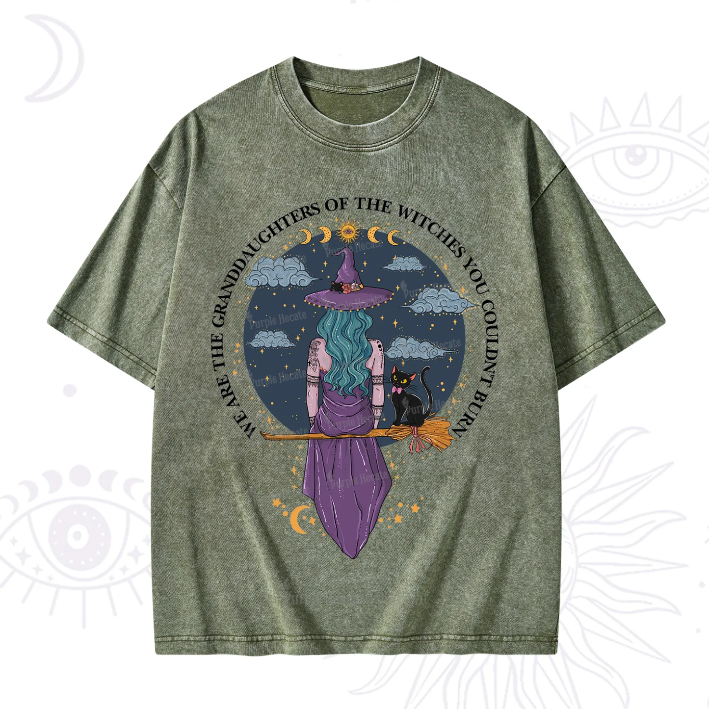 Purplehecate We Are the Granddaughters of the Witches You Could Not Burn Washed T-Shirt