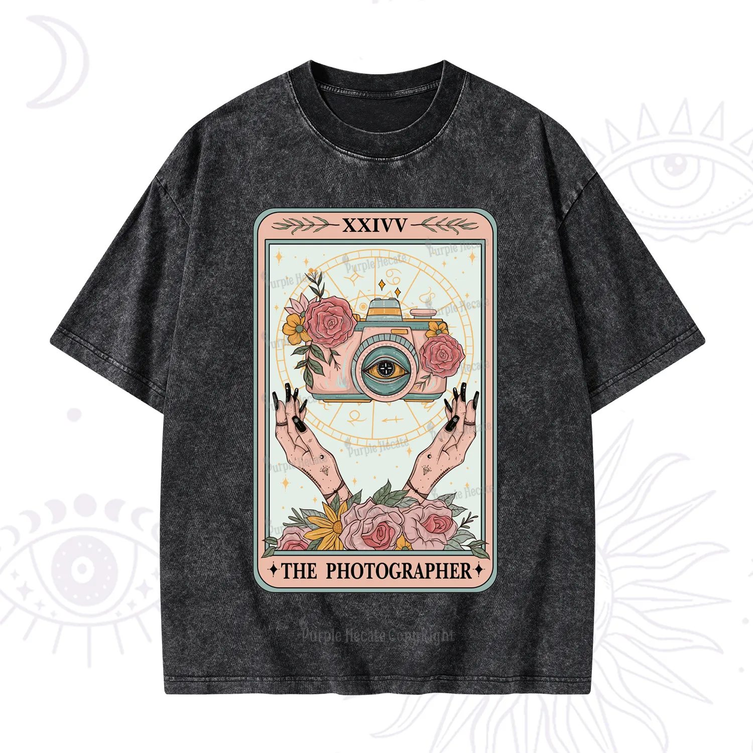 Purplehecate The Photographter Tarot Washed T-Shirt