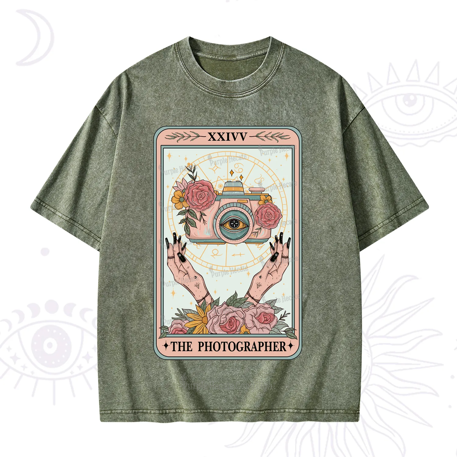 Purplehecate The Photographter Tarot Washed T-Shirt