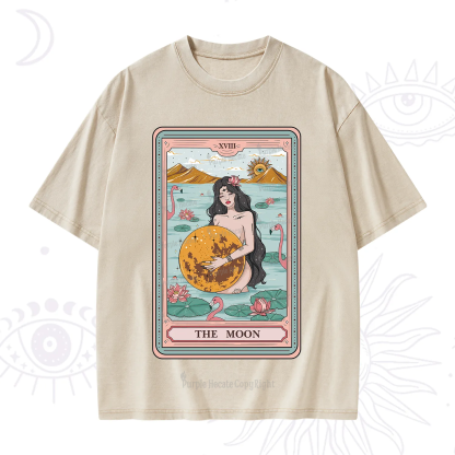 Purplehecate The Moon Goddess Tarot Washed T-Shirt