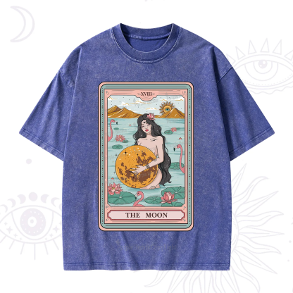 Purplehecate The Moon Goddess Tarot Washed T-Shirt