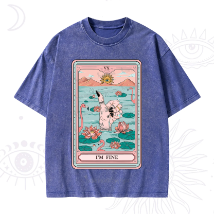 Purplehecate The I'm Fine Tarot Washed T-Shirt