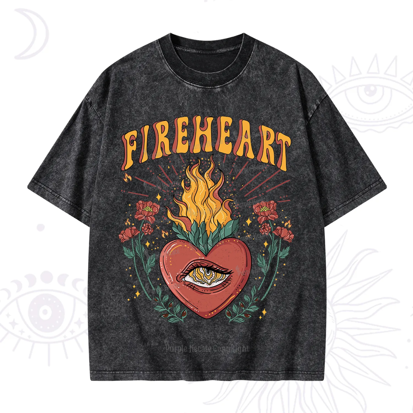 Purplehecate Fireheart Washed T-Shirt