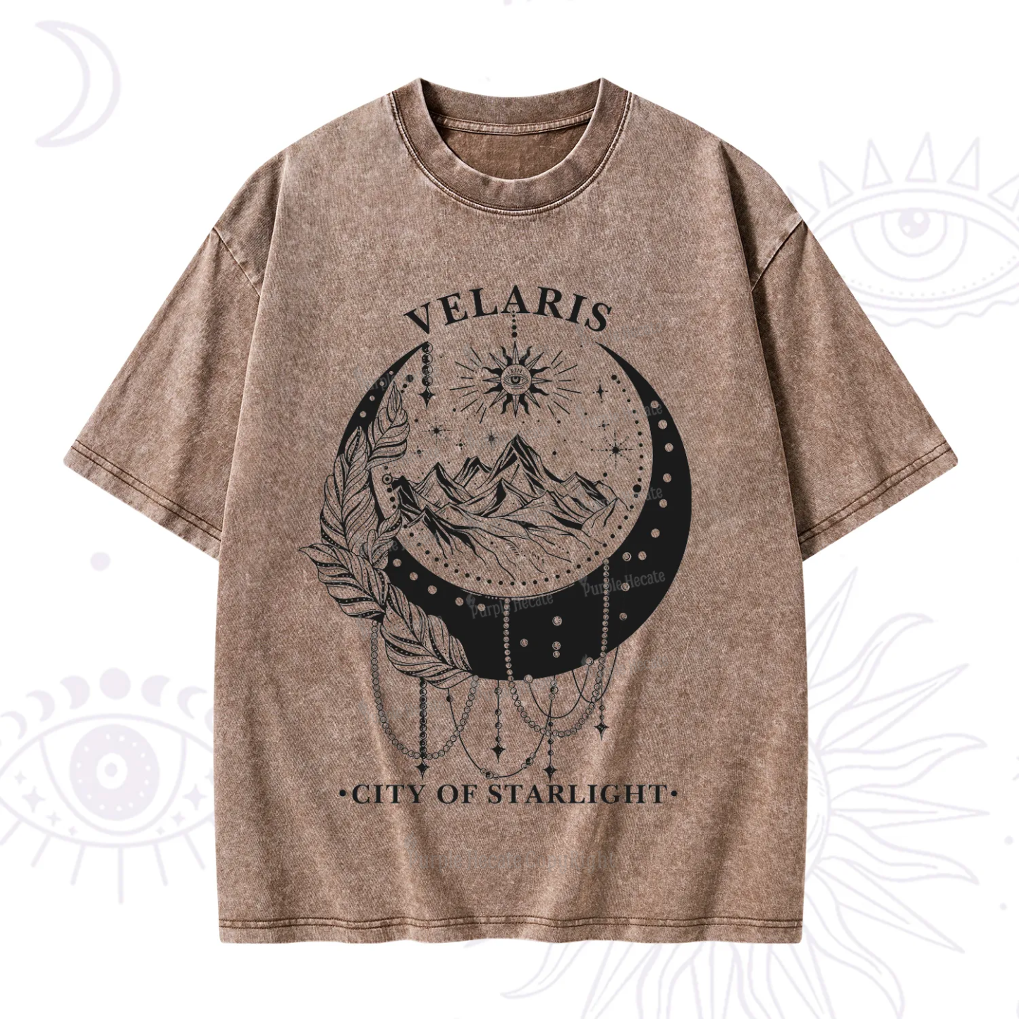 Purplehecate Moonlit Peaks of Starlight Washed T-Shirt