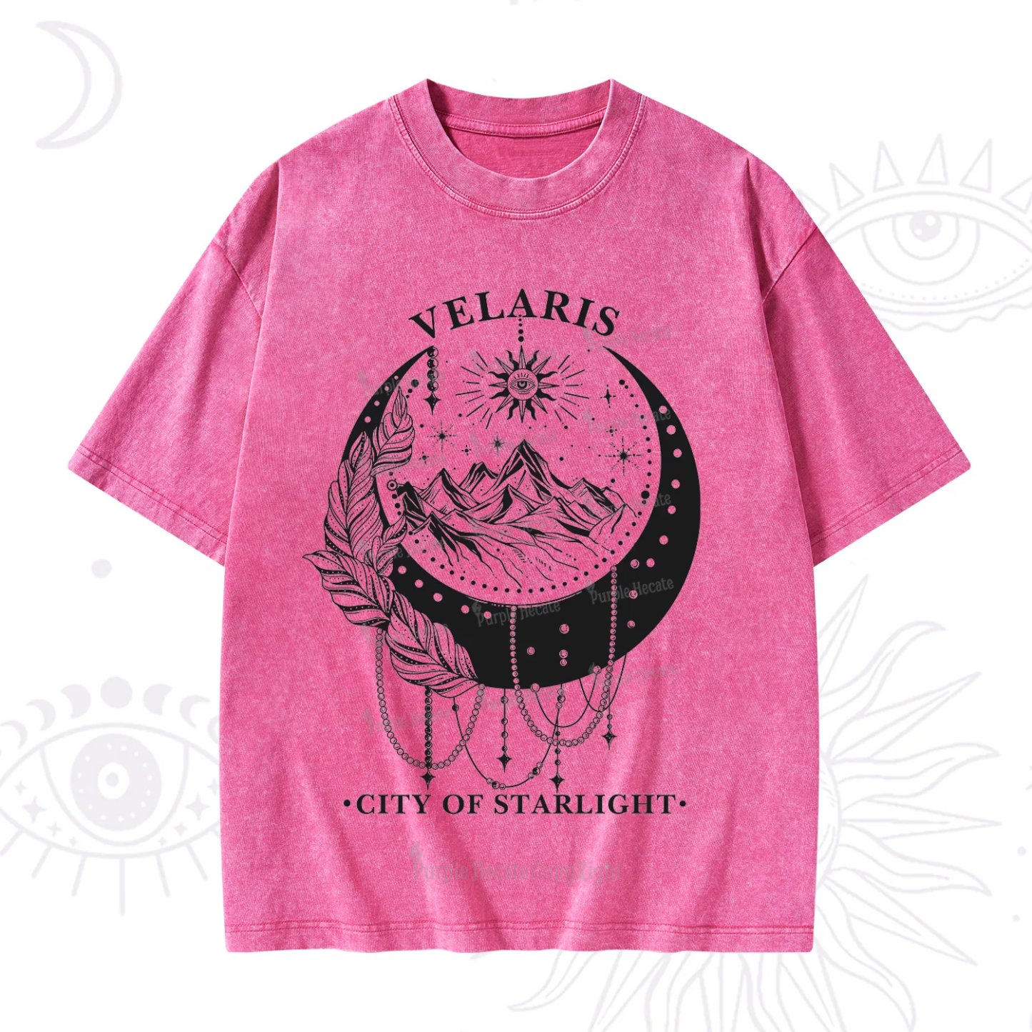 Purplehecate Moonlit Peaks of Starlight Washed T-Shirt