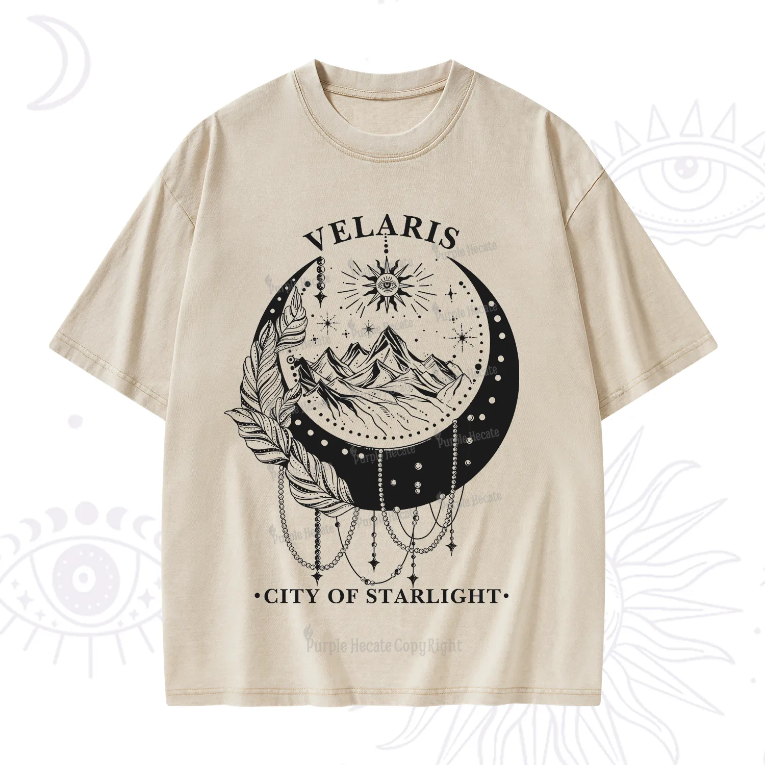 Purplehecate Moonlit Peaks of Starlight Washed T-Shirt