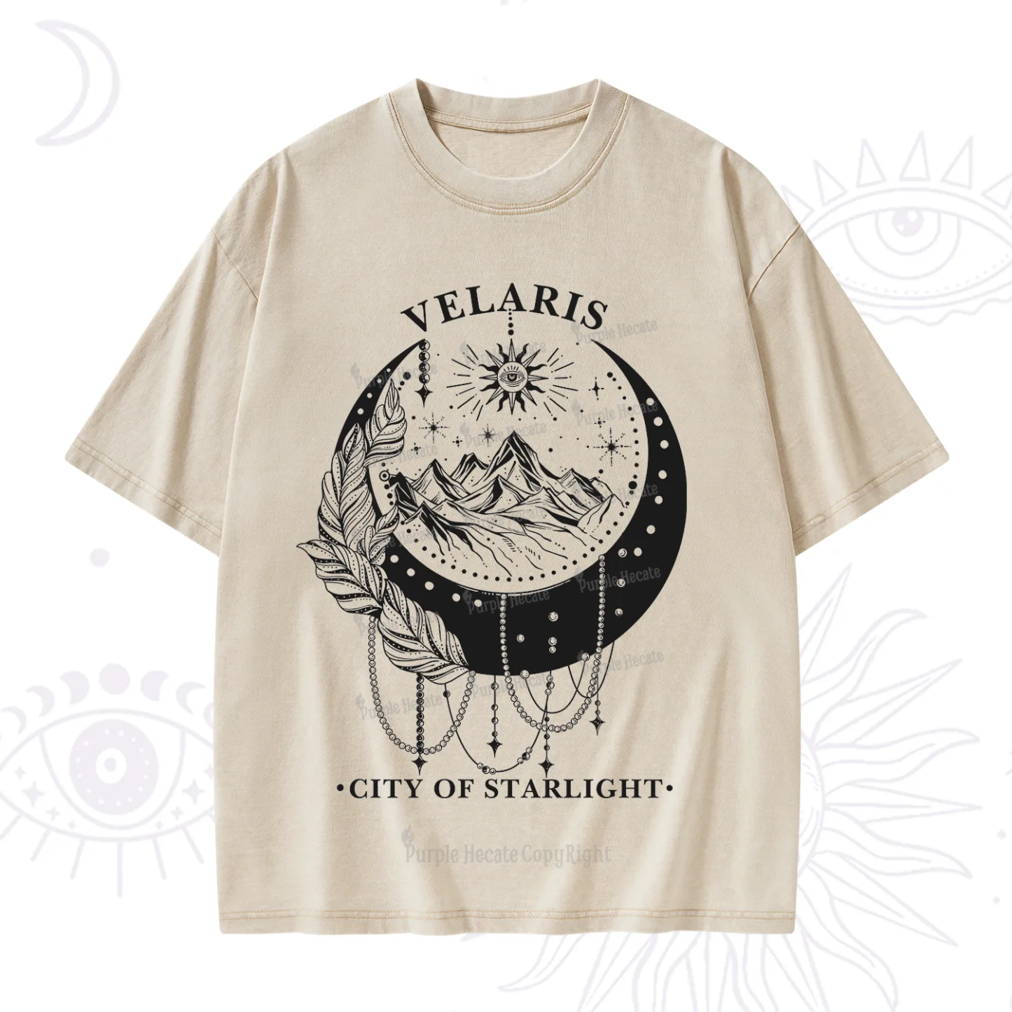 Purplehecate Moonlit Peaks of Starlight Washed T-Shirt